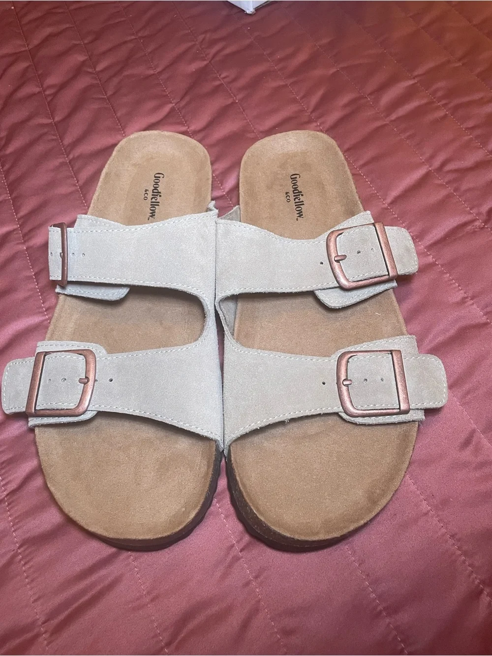 Men's Saul Suede Two Band Sandals - Goodfellow & Co™ Taupe 9 - Picture 2 of 5